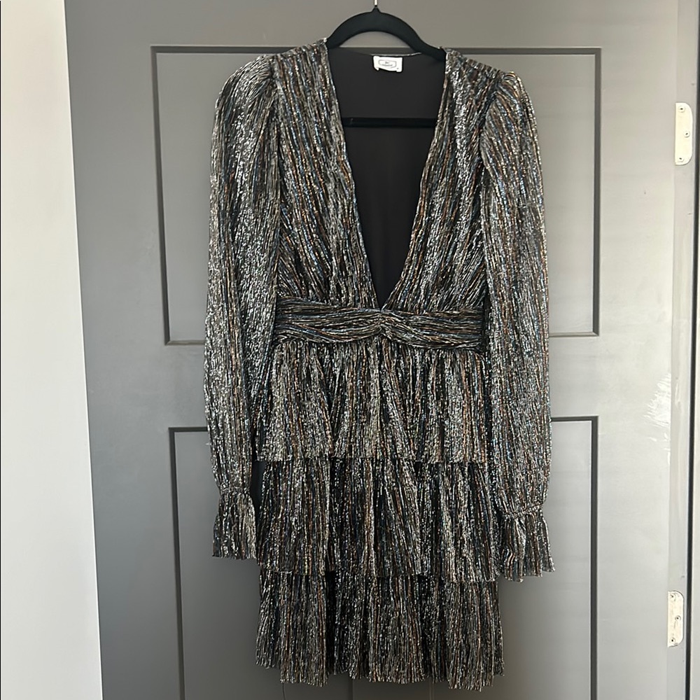 Metallic Black and Silver Dress